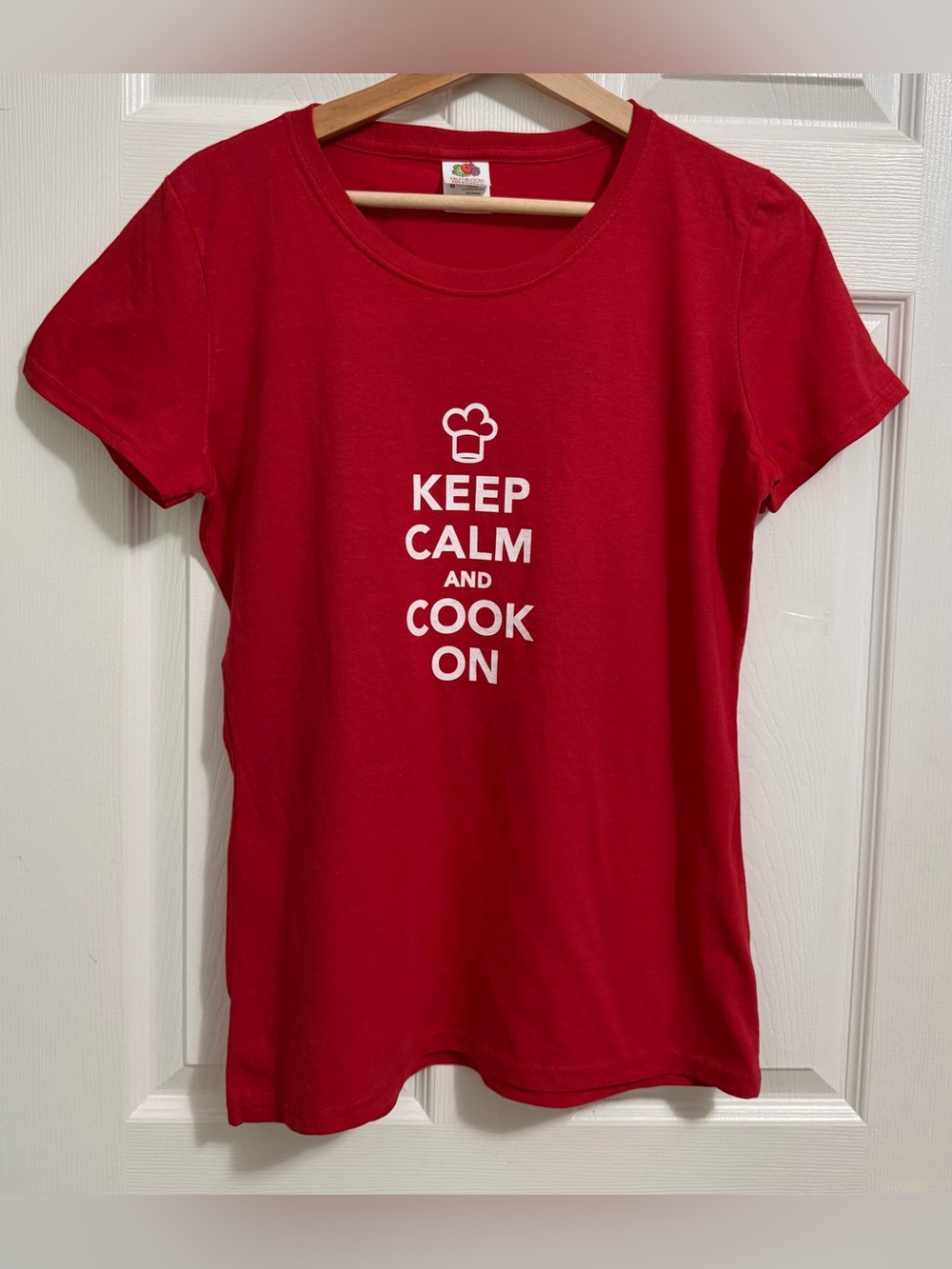 Fruit of the Loom Red HD Cotton Ladies' Tee with Logo Tag